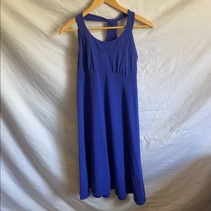 Prana blue athletic women’s summer dress with built in bra
